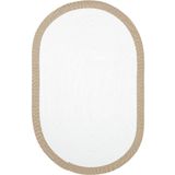 Cool Halı Luke 869 Beyaz Oval Halı Paspas Örgü Hasır Kilim Yolluk Bohem Dekoratif Mutfak Balkon Banyo Halısı