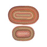 Cool Halı Luke Renkli Oval Banyo Paspas Hasır Jüt Görünüm El Dokuma Yıkanabilir İkili Paspas Seti(40x60 50x80)