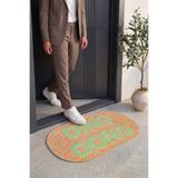 Cool Halı Passy Ding Dong Yazılı Kapı Önü Paspası Bohem Desenli Dekoratif Dış Kapı Önü Giriş Paspası