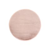 Cool Halı Pembe Yuvarlak Peluş Post Halı Yıkanabilir Kaymaz Tavşan Tüyü Kürk Pofuduk Yumoş Pufy Banyo Halısı