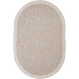 Cool Halı Pratico Bej Oval Dijital Baskı Hasır Görünüm Silinebilir Kaymaz Yıkanabilir Mutfak Halısı