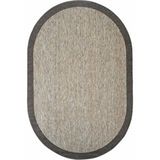 Cool Halı Pratico Kahve Oval Kaymaz Mutfak Halısı Dijital Baskı Sisal Hasır Görünüm Yıkanabilir Halı Kahverengi