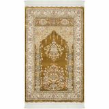 Cool Halı Prayer 01 Gold Seccade Kalın Namaz Halısı Çeyizlik Gelin Damat Çift Bohçası Seccadesi
