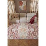 Cool Halı Private XW Gül Kurusu Rengi Vintage Halı Eskitme İnce Şönil Salon Oturma Odası Halısı