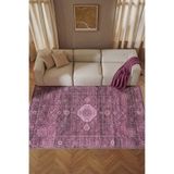 Cool Halı Private XW Mürdüm Pembe Elegant Tasarım Vintage Kaydırmaz Şönil Şık Saray Salon Halısı