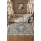Cool Halı Private XW Yeşil Gri Vintage Halı Klasik Soft Modern Şönil Eskitme Salon Halısı