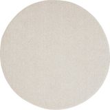 Cool Halı Puffy Yuvarlak Krem Rengi Modern Kalın Dokuma Peluş Giyinme Yatak Odası Banyo Onu Paspas Halısı - 160 x 160 cm
