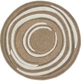 Cool Halı Safari 678 Siyah İskandinav Yuvarlak Dekoratif Etnik Halı Natural Mutfak Halısı Rüstik Retro Halı - Bej - 160 x 160 cm