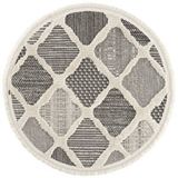 Cool Halı Sakura 2202 Gri Hav Toz Vermez Etnik Desenli Modern Dokuma Yuvarlak Salon Halısı