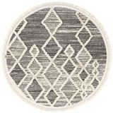Cool Halı Sakura 2206 Gri Hav Toz Vermez Etnik Desenli Modern Dokuma Yuvarlak Salon Halısı