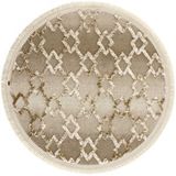 Cool Halı Sakura 2208 Vizon Hav Toz Vermez Etnik Desenli Modern Dokuma Yuvarlak Salon Halısı