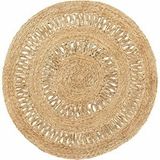 Cool Halı Stew Ca-112 Natural Yuvarlak Jüt Halı El Dokuma Hasır Dekoratif Jüt Örgü Halı Jüt Kilim Bej