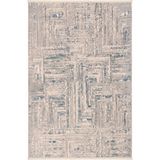 Cool Halı Venedik Mavi Gri Halı Soyut Geometrik Desenli Dokuma Modern Oturma Odası Salon Halısı Krem/Gri/Deniz Mavisi