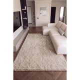 Cool Halı Yummy Bej Peluş Shaggy Halı Yumuşak Pofuduk Tüylü Düz Sade Oturma Odası Salon Yatak Odası Halısı