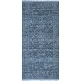 Cool Halı Zerina Mavi Yumuşak Pamuk Taban Etnik Desenli Vintage Rustik Modern Klasik Silinebilir Mutfak Halısı
