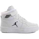 Cool Haykat Uzun-F Beyaz Çocuk Hi Sneaker Erkek Çocuk İçin Pü Deri Tabanlı Düz Ayakkabı