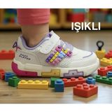 Cool Heros-Ptk 26/30 LEGO Desenli Işıklı Cırtlı Sneaker Spor Ayakkabı - Lila