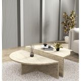 Cool Home Venüs Oval Orta Sehpa Traverten (Mermer Desen)