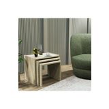 Cool Home Vera 3'lü Zigon Sehpa , Servis Sehpası Traverten