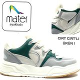 Cool Jacop Bağcıklı Cırt Cırtlı Sneaker Ortopedik Çocuk Spor Ayakkabı - Yeşil - Açık Bej