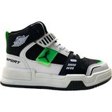 Cool King Çocuk Bilekli Sneaker Siyah - Yeşil Renk Erkek Çocuk İçin Düz Tabanlı Konforlu Ayakkabı