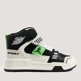 Cool King Unisex Çocuk Günlük Sneaker Uzun Boğazlı Spor Bot - Siyah - Yeşil