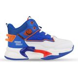 Cool London Çocuk Boğazlı Sneaker Spor Ayakkabı Beyaz - Sax Mavi - Saks