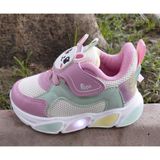 Cool Luna-Bebe 22/25 Çocuk Işıklı Comfort Taban Cırtlı Sneaker Spor Ayakkabı - Fuşya