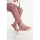 Cool Pembe Yumuşak Taban Hafif Cırtlı Kız Çocuk Sandalet Maya F
