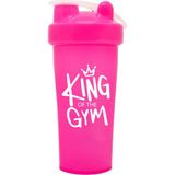 Cool Plastik King Of The Gym Shaker 650 ML Ölçekli ve Sızdırmaz Kapaklı Protein Shaker - Pembe
