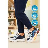 Cool Remy P Lacivert Misina Bağcıklı Işıklı Erkek Çocuk Spor Ayakkabı - 001-Lacivert