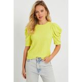 Cool & Sexy AYD282 Neon Sarı Kadın Bürümcük Kadın Bluz