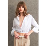 Cool & Sexy Kadın Beyaz Beli Lastikli Gömlek ELT3835