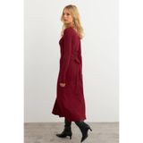 Cool & Sexy Kadın Bordo Bağlamalı Kaşkorse Midi Elbise COL2268