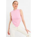 Cool & Sexy Kadın Pembe Kolsuz Crop Bluz ZH07