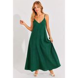 Cool & Sexy Yeşil Askılı Salaş Maxi Elbise