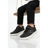 Cool Siyah Cırtlı Hafif Unisex Çocuk Spor Ayakkabı Eldon F