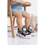 Cool Siyah Lacivert Misina Bağcıklı Işıklı Erkek Bebek Spor Ayakkabı - Çok Renkli
