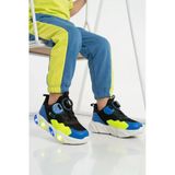 Cool Siyah Misina Bağcıklı Işıklı Fileli Hafif Erkek Çocuk Spor Ayakkabı Leon P