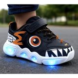 Cool Stego-Bebe 22/26 Çocuk Ilk Adım Işıklı Taban Cırtlı Sneaker Spor Ayakkabı - Siyah