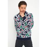 Cool Street Beyaz Lacivert Erkek Christmas Yılbaşı Kazağı NOELKZKR04S - Beyaz - Lacivert - XL