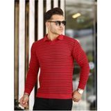 Cool Street Bordo Erkek Slim Fit Polo Yaka Patlı Triko KAZAK-TRZ19132R01S