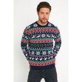 Cool Street Lacivert-Kırmızı Erkek Christmas Yılbaşı KAZAĞI-NOELKZKR05S - XL