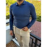Cool Street Saks Erkek Polo Yaka Fitilli Triko Kazak - M
