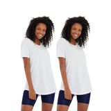 COOL TARZ Beyaz 2 Li Paket Regular/normal Kesim Pis Yaka Kısa Kollu İç Göstermeyen Kadın T-shirt