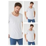 COOL TARZ Beyaz-beyaz-beyaz Erkek Regular/normal Kesim Pis Yaka Kısa Kollu T-shirt