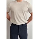 Cool Tarz Erkek Bej Slim Fit Bisiklet Yaka Triko T-Shirt - XL