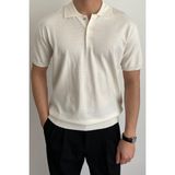 Cool Tarz Erkek Beyaz Düğmeli Regular Fit Triko T-Shirt - XL