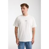 COOL TARZ Erkek Beyaz Milano Nakış Yazılı Oversize Bisiklet Yaka T-Shirt