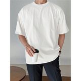 Cool Tarz Erkek Bisiklet Yaka %100 Pamuk T-Shirt - Beyaz